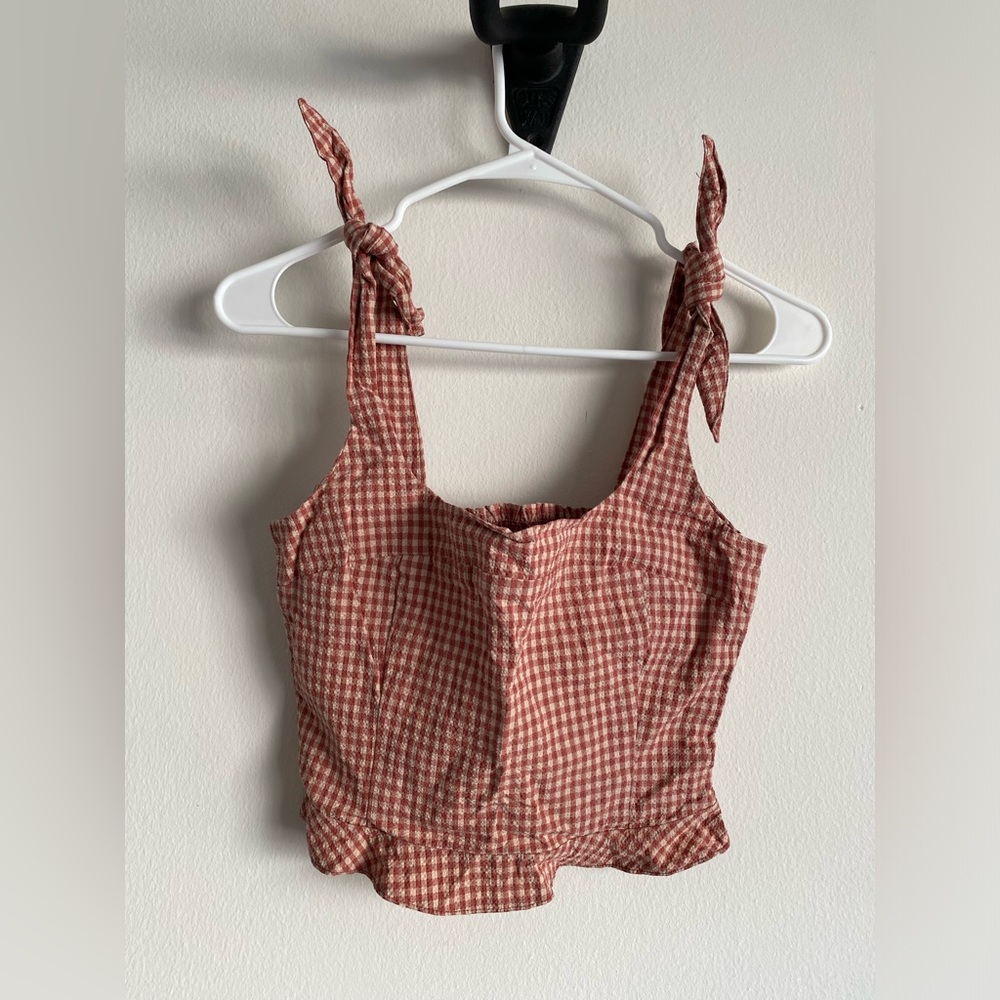 Zara Gingham Top XS
